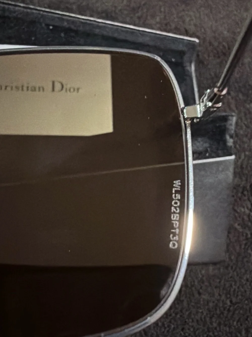 Dior Silver Frame Sunglasses with Black Lenses